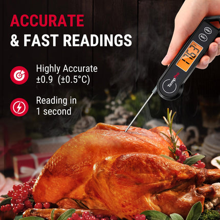 TempPro TP19H Instant Read Waterproof Meat Thermometer display closeup