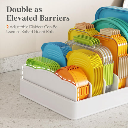 Kitchen Cabinet Organizer for Food Contanier Lid with 7 Sections