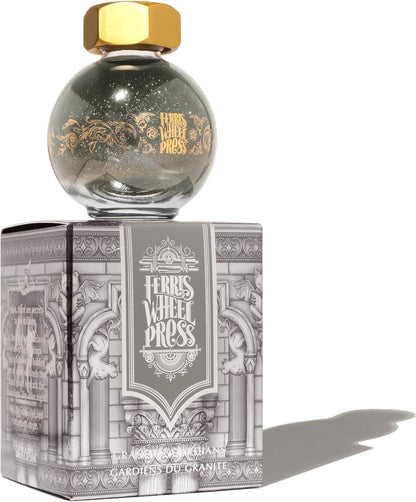 Granite Guardians Stone Grey Fountain Pen Ink with Rose Gold Shimmer, 20ml Bottle