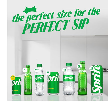 Lemon Lime Soda Soft Drinks, 7.5 fl oz, 10 Pack,Cans