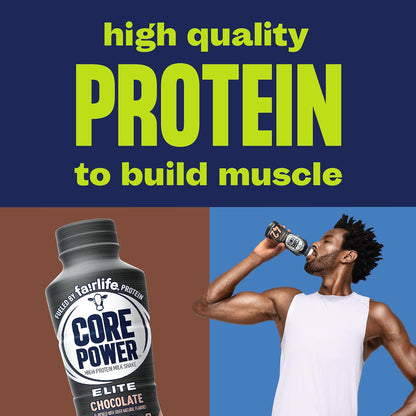 Elite High Protein Chocolate Shake, 42g Protein, 14 oz Bottles, 12 Pack - photo 3