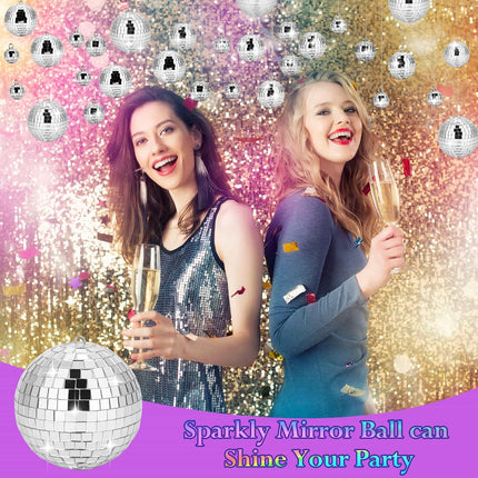 70 PCS Disco Ball, 5 Sizes Disco Ball Ornaments, 4/3.2/2.4/2/1.2 Inch Hanging Mirror Ball, Mini Disco Balls Cake Topper Disco Themed Party Wedding Christmas Tree Decor Holiday Party Supplies