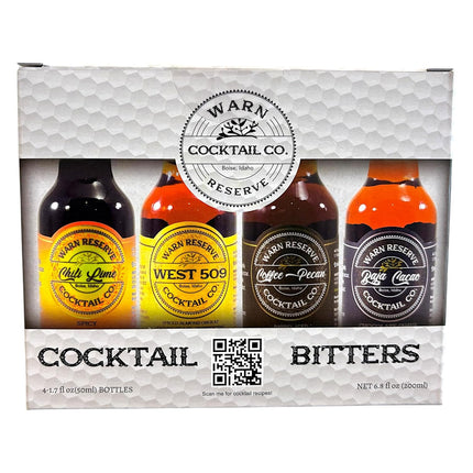 Warn Reserve Bitters Sample & Gift Set – 4 Flavors (1.7 fl oz), Select Variety Pack for Cocktails