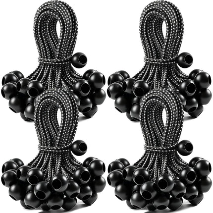 100 Pack Ball Bungee Cords 9 Inch, Heavy Duty Bungee Cord with Balls Canopy Tarp Tie Downs Bungee Balls for Camping, Shelter,Cargo,Tent Poles UV Resistant