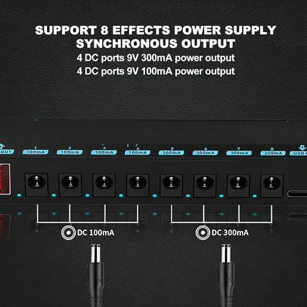 Guitar Pedal 8 Isolated DC Outputs, Low Noise, Metal Shell, Synchronous Output for Electric Guitar Effects Pedals