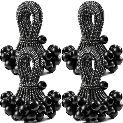 100 Pack Ball Bungee Cords 9 Inch, Heavy Duty Bungee Cord with Balls Canopy Tarp Tie Downs Bungee Balls for Camping, Shelter,Cargo,Tent Poles UV Resistant