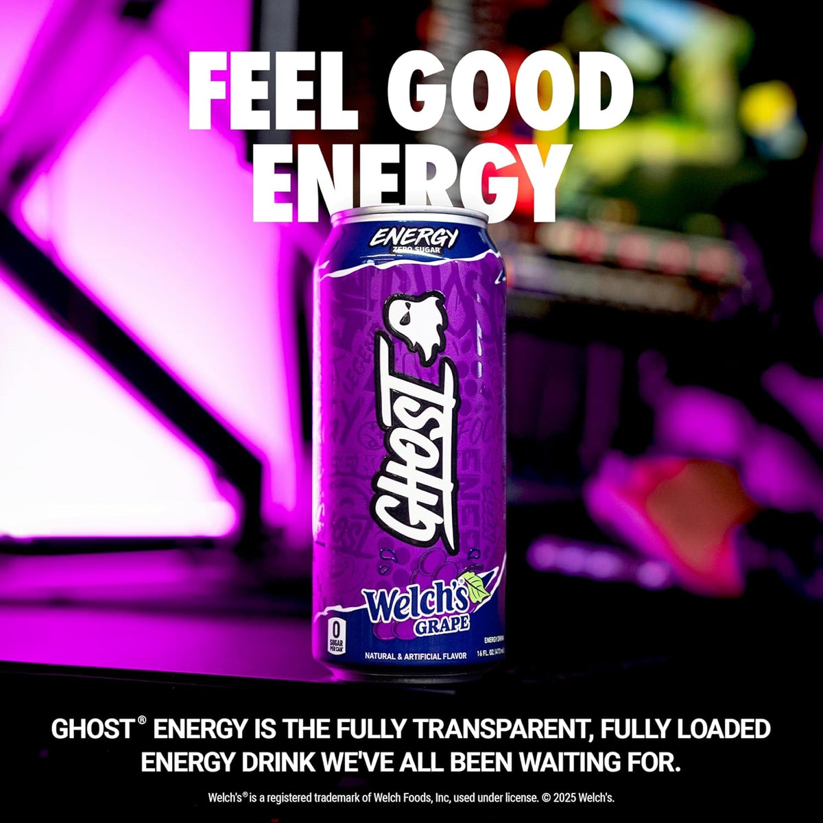 Grape Energy Drink 12-Pack, 16 oz Cans - photo 2