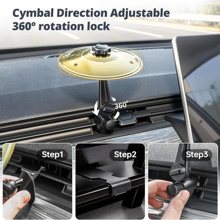 Car Cymbal Air Vent, Car Drum Set with Mini Drum Stick, Car Symbol Drum Air Vent, Gifts for Music Lovers, Suitable for Most Vehicles, Gold