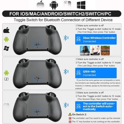 Megadream Phone Controller for PC/Switch 2|Swith/Android/iPad/Tablet/iPhone Controller - RGB light - Hall Effect Trigger/Joystick - Call of Duty, Roblox, Genshin Impact, Direct Play