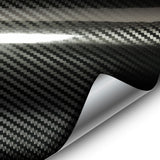 Epoxy High Gloss Carbon Vinyl Automotive Wrap Film DIY Easy to Install No Mess (1ft x 5ft, Black)