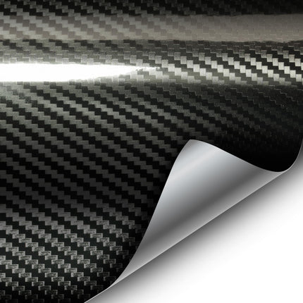 Epoxy High Gloss Carbon Vinyl Automotive Wrap Film DIY Easy to Install No Mess (1ft x 5ft, Black)