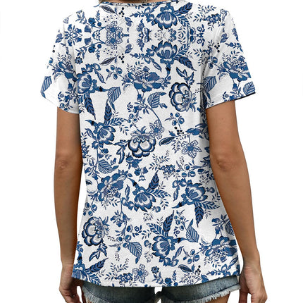 Women T Shirts Pleated Short Sleeve Tops Business Casual Blouses