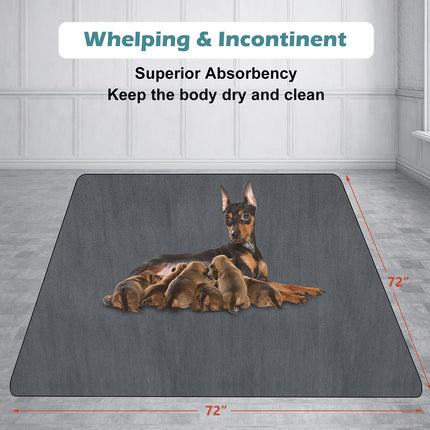 Washable Pee Pads for Dogs 72"x72" Reusable Dog Pads Extra Large Upgrade Non-Slip Dog Pee Pads Heavy - photo 6
