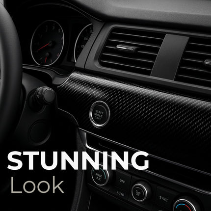 7D Super Glossy Black Carbon Fiber Vinyl Wrap - Anti-Wrinkle, Air Release Automotive Wrap - DIY Decals Self Adhesive Car Vinyl Sticker for Interior/Exterior - Size 1FT x 10FT