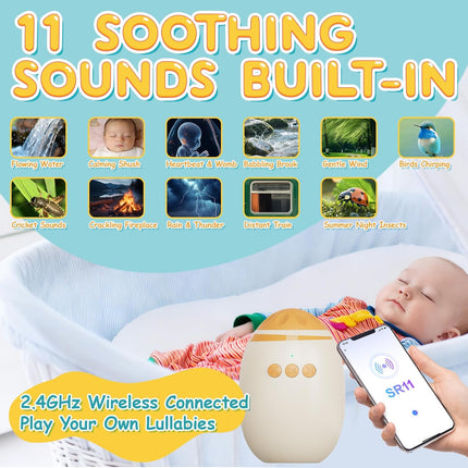 Hands-Free Baby Stroller Rocker Soother | Stroller Rocker Adjustable Vibration with 11 White Noises - Rechargeable Portable Baby Calming Device Universal Accessory for Strollers & Cribs