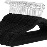 Slim Velvet Suit Clothes Hangers, Black, 50-Pack