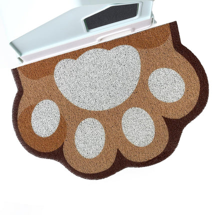Cute Cat Litter Mat 24”x16”, Litter Box Mat, Litter Trapping Mat, Soft on Kitty Paws, Easy Clean, Anti Slip, Pet Accessories, Door Floor mats - Grey Pink