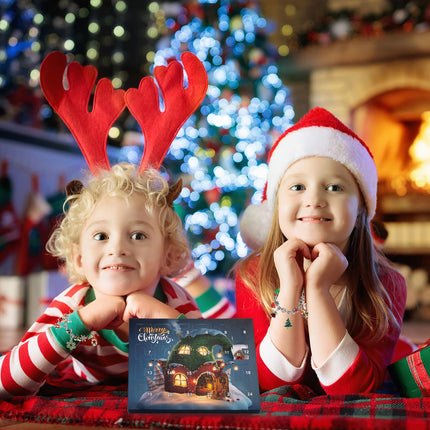 Christmas Countdown Advent Calendar Bracelets 2026 for Kids Girls Gift