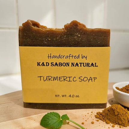 K&D Turmeric Soap - Natural Golden Glow Exfoliating Bar Soap - 4oz Handcrafted