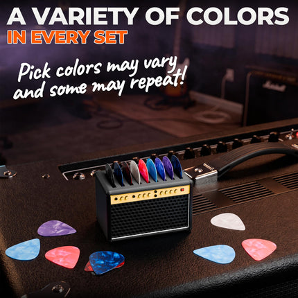 Guitar Pick Holder Box With Drawer, Amp Display, Black, 9 Slots