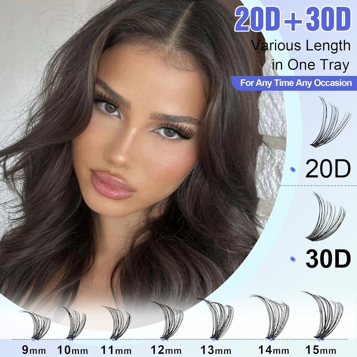 Lash Extension Kit DIY 280pcs Individual Lash Clusters Kit 20D&30D Natural 9-15mm Cluster Eyelash - photo 3