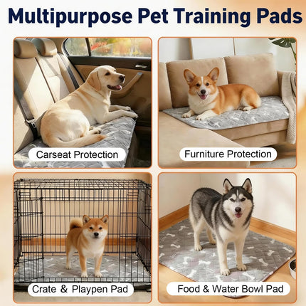 Puppy Pads with Pheromones, Washable Pee Pads for Dogs Potty Training, Reusable Dog Mat with Pet Hair Removal Gloves for Playpen, Crate, Whelping Box (Blue,S)