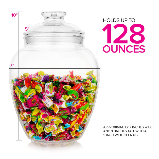 1 Gallon Cookie & Candy Jar with Lid, 128 oz Premium Acrylic Clear Apothecary Jar, Wedding & Home Décor Centerpiece