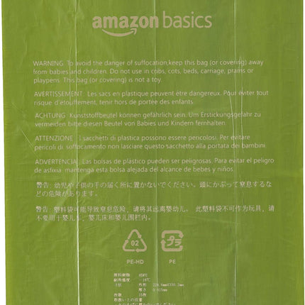 Amazon Basics Premium Leak Proof Dog Poop Bags with Dispenser and Leash Clip, Brazilian Mango Scented, 13" x 9", 270 Count (18 Rolls of 15), Easy-Tear