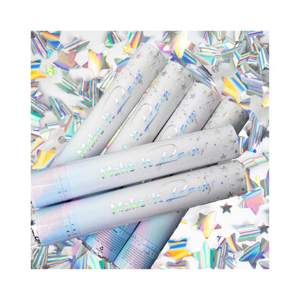 Gender Reveal Confetti Cannon, Biodegradable Blue Powder, 2 Pack