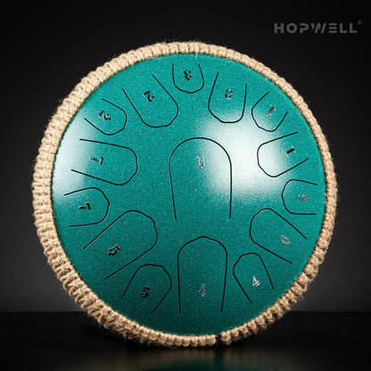 Steel Tongue Drum - 13 Inches 15 Notes Tongue Drum - Hand Pan Drum with Music Book, Handpan Drums - photo 2