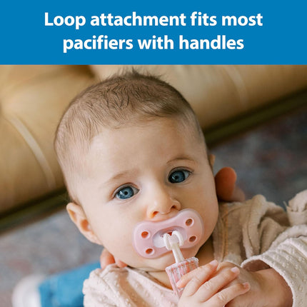Dr. Brown's Pacifier Clips, Universal Fit Fabric Strap for Pacifiers, Flowers and Stripes, BPA-Free, 0-18 Months, 2-Pack