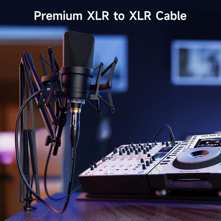Cable Matters 2-Pack Premium Short XLR to XLR Cables - 1ft, Male to Female Microphone Cable, Oxygen-Free Copper (OFC) Mic Cord, Black