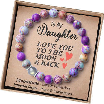 THEMEROL Handmade Gifts for Girls/Women-Love/Protection-Natural Crystal Bracelet for Daughter Granddaughter Niece Sister Mom Aunt Wife