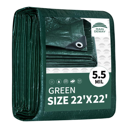 Tarps 8x10Ft 5.5 Mil Multipurpose Waterproof Poly Tarp Cover