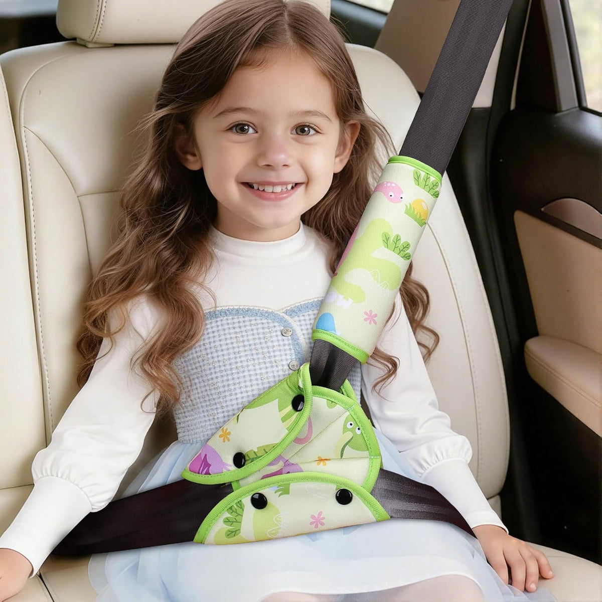Kids Seat Straps Cover Pad, Child Shoulder & Belly Comfort Cushion Set, Universal Seat Strap Cover for - photo 2