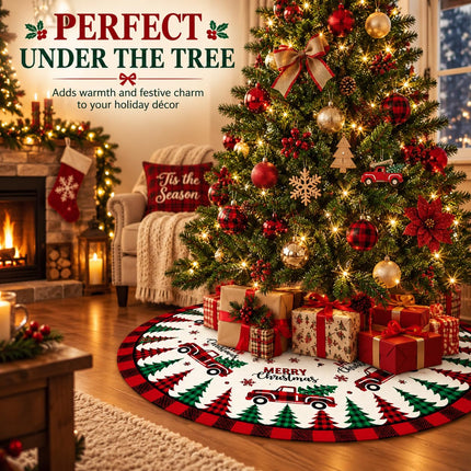 Christmas Tree Skirt Red Buffalo Plaid Xmas Tree Skirts Mat 48 Inches