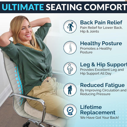 ComfiLife Premium Gel & Memory Foam Seat Cushion – Doctor Recommended Office Chair Cushion, Car Seat Cushion – Chair Cushions for Back & Sciatica Pain Relief – Seat Cushions for Office & Desk (Beige)