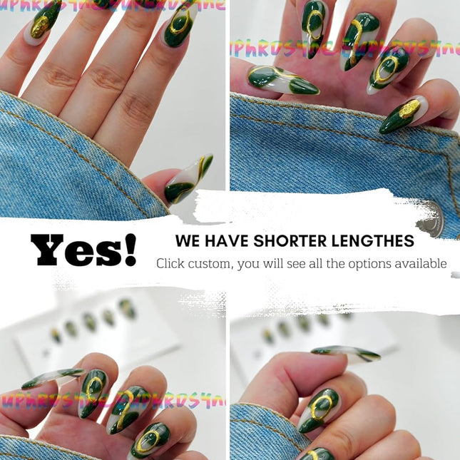 SourcetoHome 10PCS Black Chrome Press On Nails – Long Stiletto Fake Nails with Gold Metallic Swirl & 3D Waterdrop Design, Glossy Reusable Trendy Nails for Women and Girls – Euphrosyne - supplement facts label