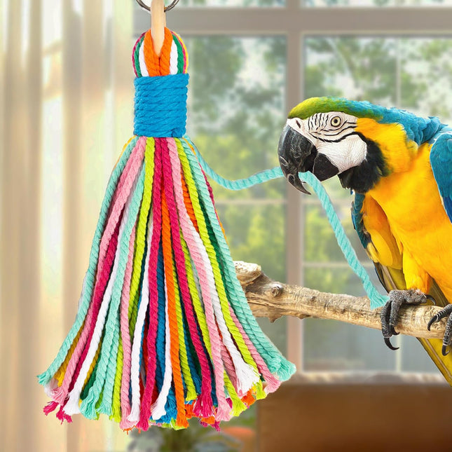 Colorful Cotton Rope Chew Toys for Parrots