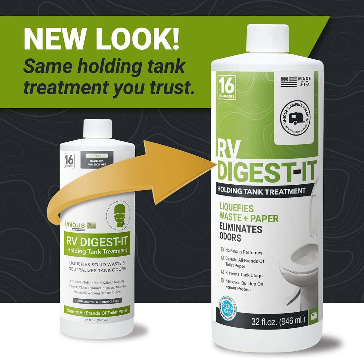 RV RV Toilet Treatment - Eliminates Odors at the Source and Liquifies Waste - 16 Uses Per Bottle (32 oz) - photo 2