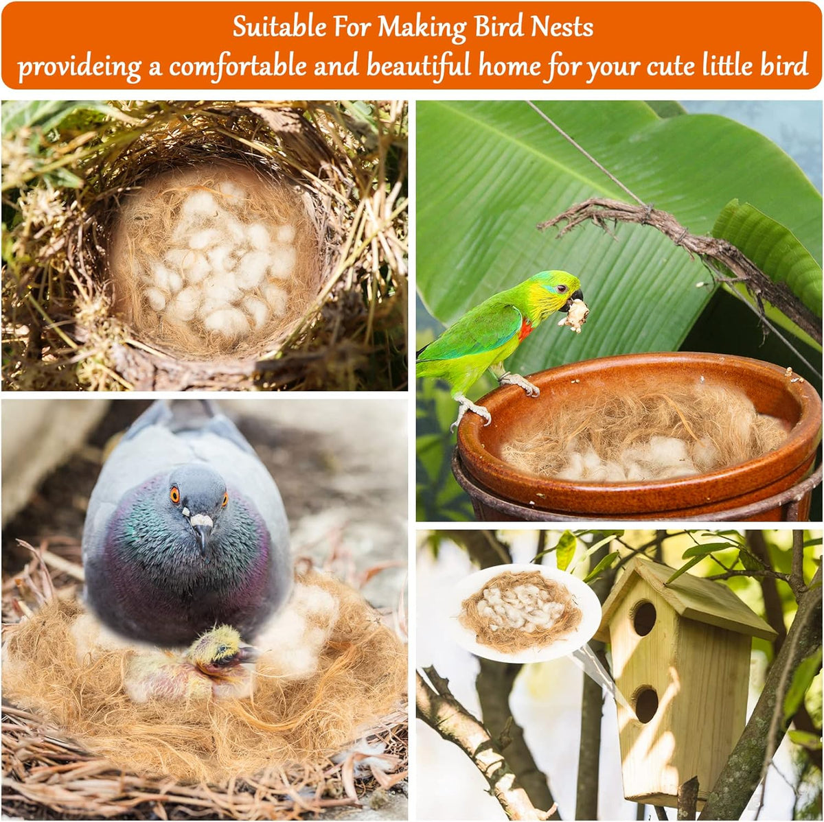 Bird Nesting Material - Bird Nests Bedding Hummingbird Nesting Material Mixing Canary Nesting Material - photo 4