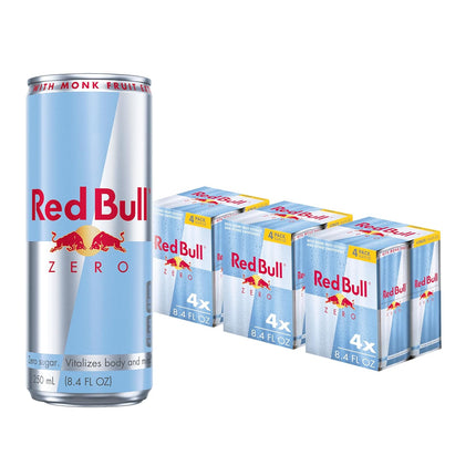 Red Bull Zero Energy Drink, 8.4 fl. oz., with 80mg Caffeine, Taurine & B Vitamins, Pack of 12 cans
