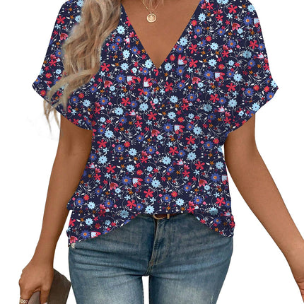 Camisetas de manga corta con cuello en V, tops de mujer, ropa de moda para vacaciones en la playa, conjuntos casuales de verano, primavera y otoño