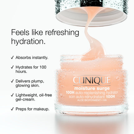 Moisture Surge 100H Auto-Replenishing Hydrator Oil Free Face Moisturizer | With Hyaluronic Acid, Aloe Bioferment and Vitamins C + E | For All Skin Types | Hydrating + Moisturizing