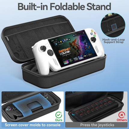 Hard Shell Carrying Case for ASUS ROG Xbox Ally / X (2025), Protective Travel Bag Fit ROG Game Console and Adapter with Screen Protector & Thumbstick Cap, Storage Pouch for Xbox Ally X Accessories