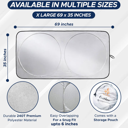 Truck Windshield Sun Shade, Sun Shield Protects Dashboard and Seats - photo 7