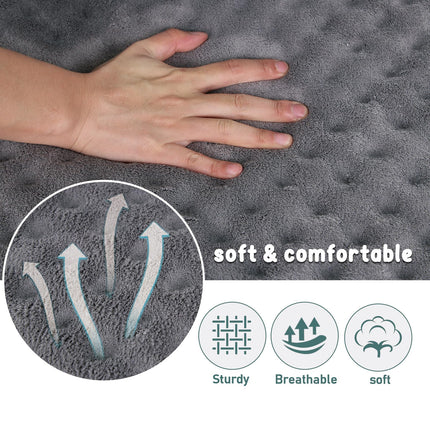 Colchoneta para jaula de perro 30x19 inch, gris, espuma viscoelástica, para perro pequeño y mediano, lavable, antideslizante