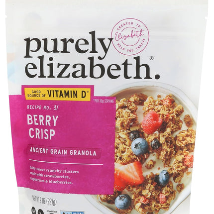 Purely Elizabeth, Berry Crisp, Ancient Grain Granola with Vitamin D, Gluten-Free (8oz Bag)