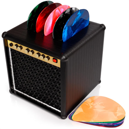 Guitar Pick Holder Box With Drawer, Amp Display, Black, 9 Slots