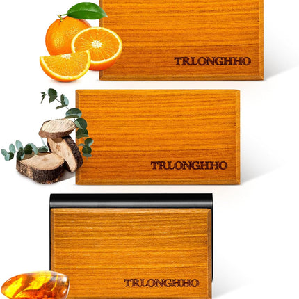 Car Air Freshener-Wood Air Freshener-Car Odor Eliminator-car scent-Long Lasting Scent-Variety Scent Refill（Teak-Amber-Grove）3pcs- Metal Clip 1pcs